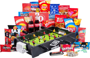 Kerstpakket Scoren met snacks